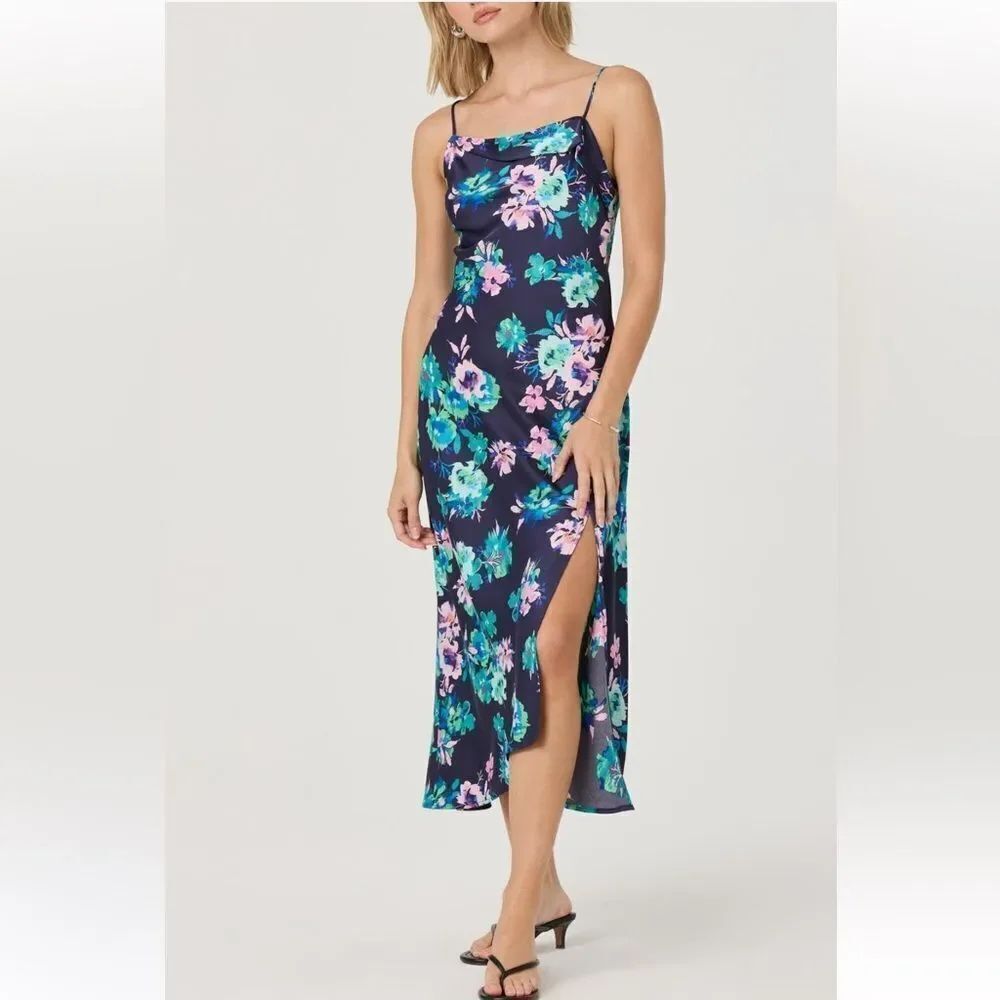 ASTR the Label Cowl Neck Slip-dress 
Midnight Floral $164